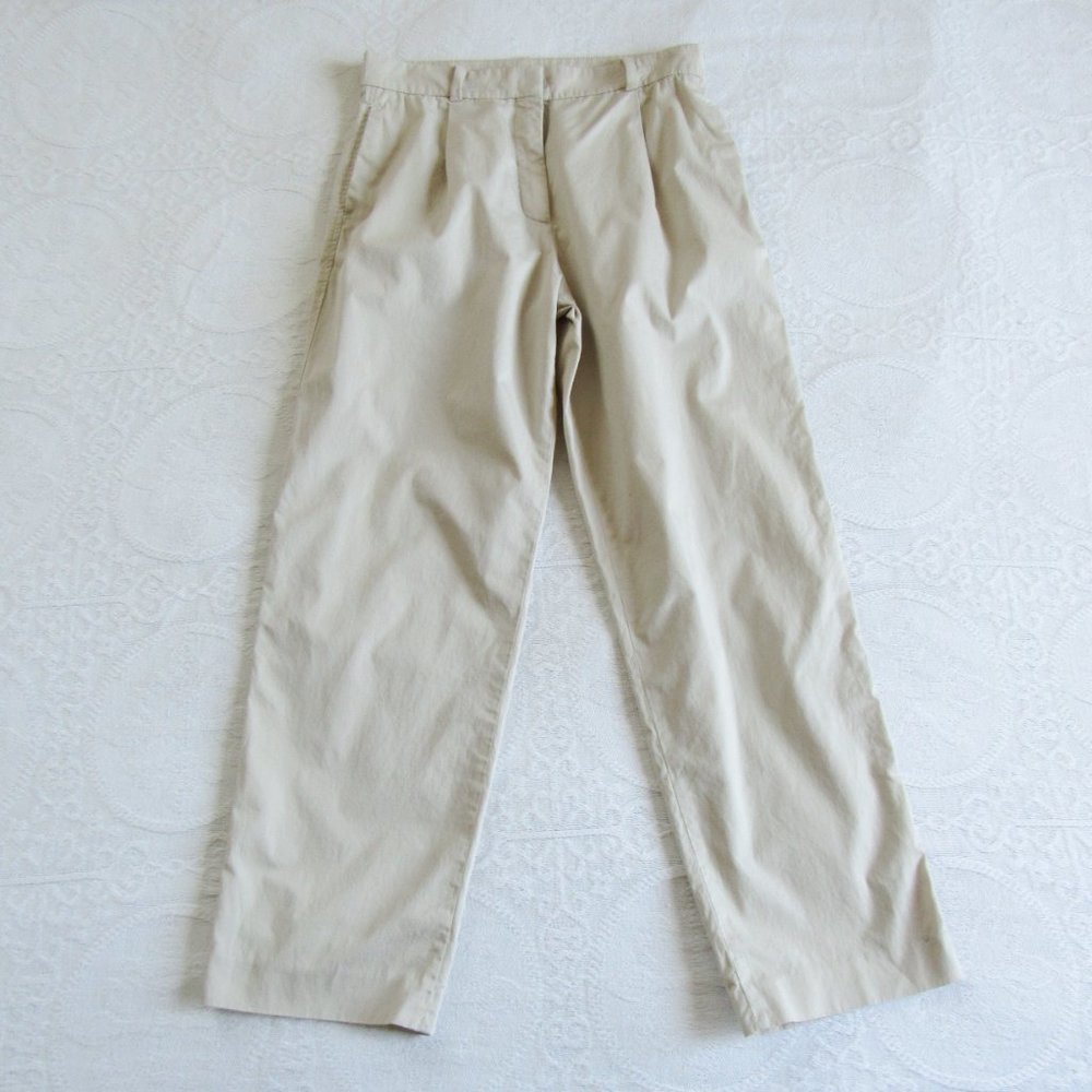 MASSIMO DUTTI Classic Beige Trouser Pant High Waist Work Pants Essential SZ 6